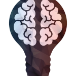 dessin d'une ampoule avec un cerveau dedans